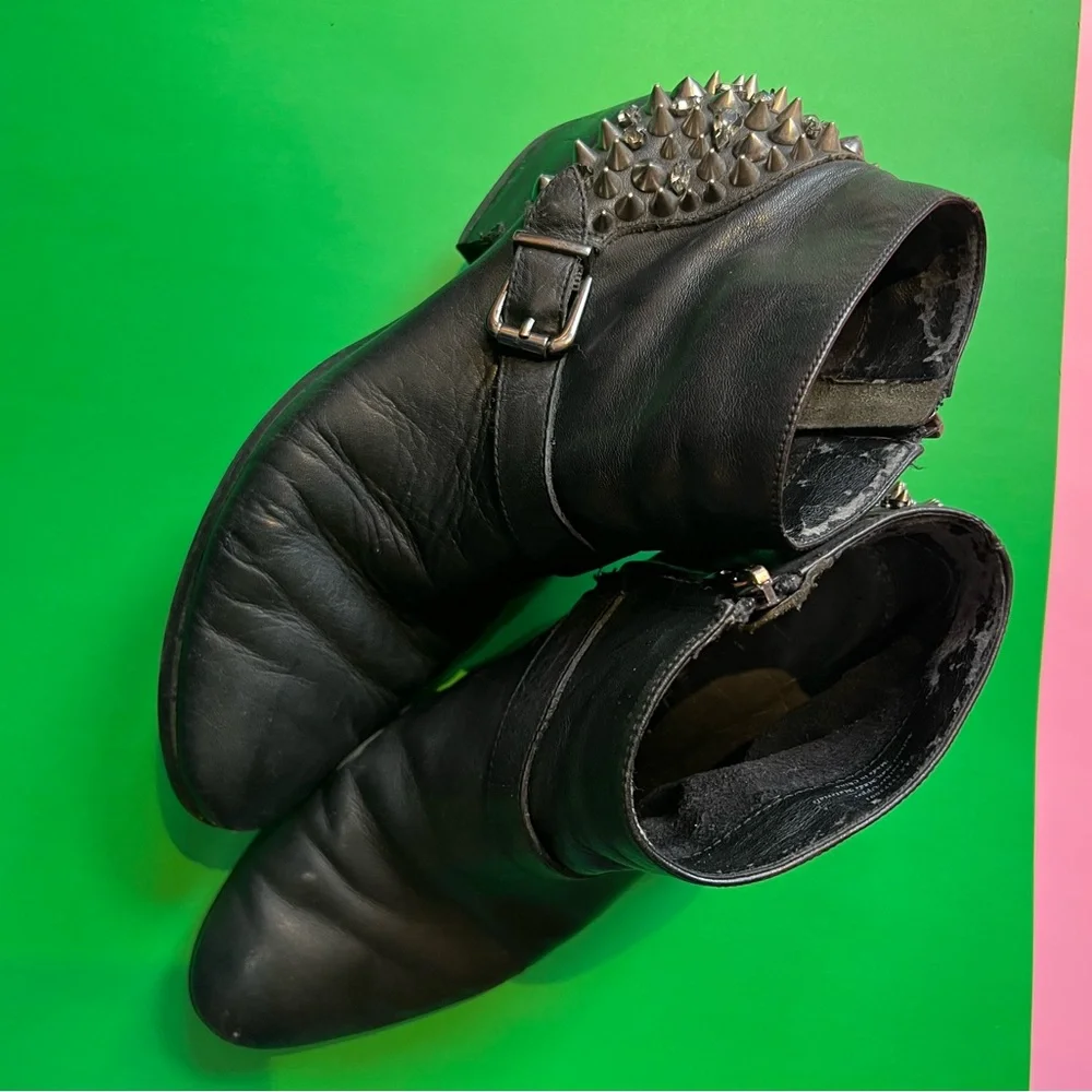 Sam Edelman Black Studded Ankle Boots - Picture 4 of 11